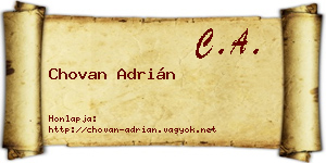 Chovan Adrián névjegykártya