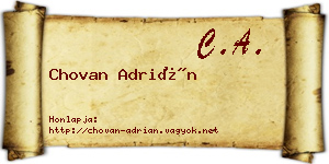 Chovan Adrián névjegykártya